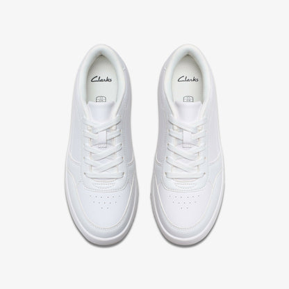 Barley Step Youth White/White - Clarks Kids