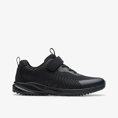 Deyes Dash Youth Black/Black - Clarks Kids