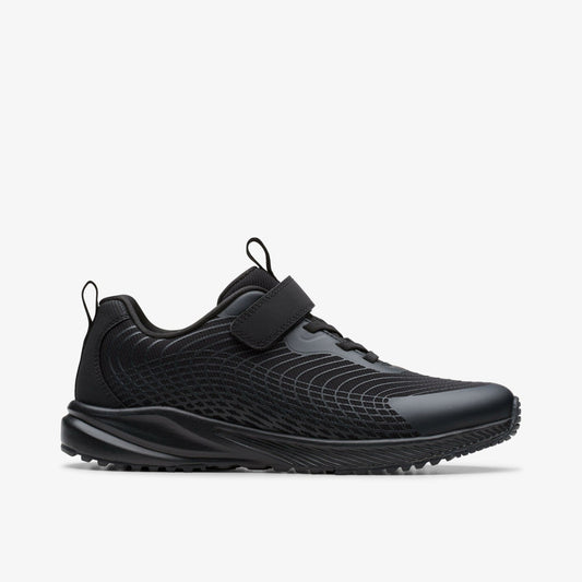 Deyes Dash Youth Black/Black - Clarks Kids