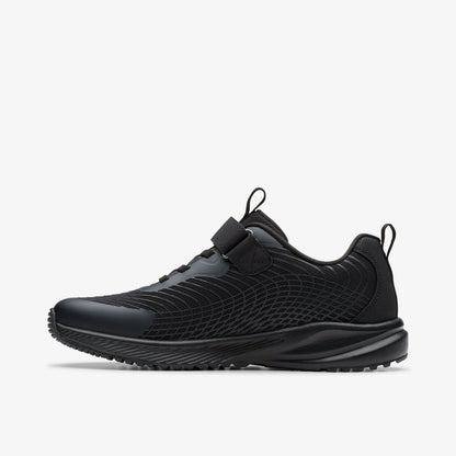Deyes Dash Youth Black/Black - Clarks Kids