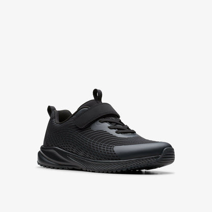 Deyes Dash Youth Black/Black - Clarks Kids