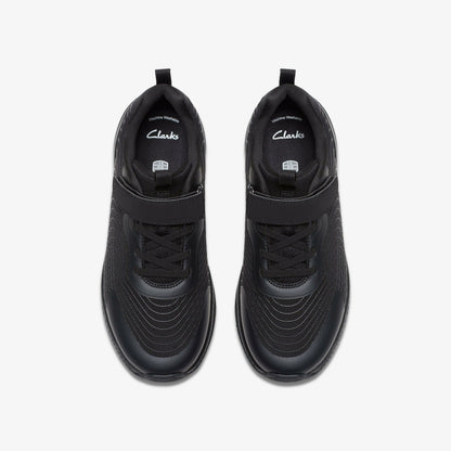 Deyes Dash Youth Black/Black - Clarks Kids