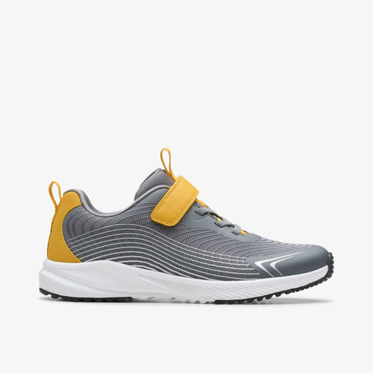 Deyes Dash Youth Grey Synthetic - Clarks Kids