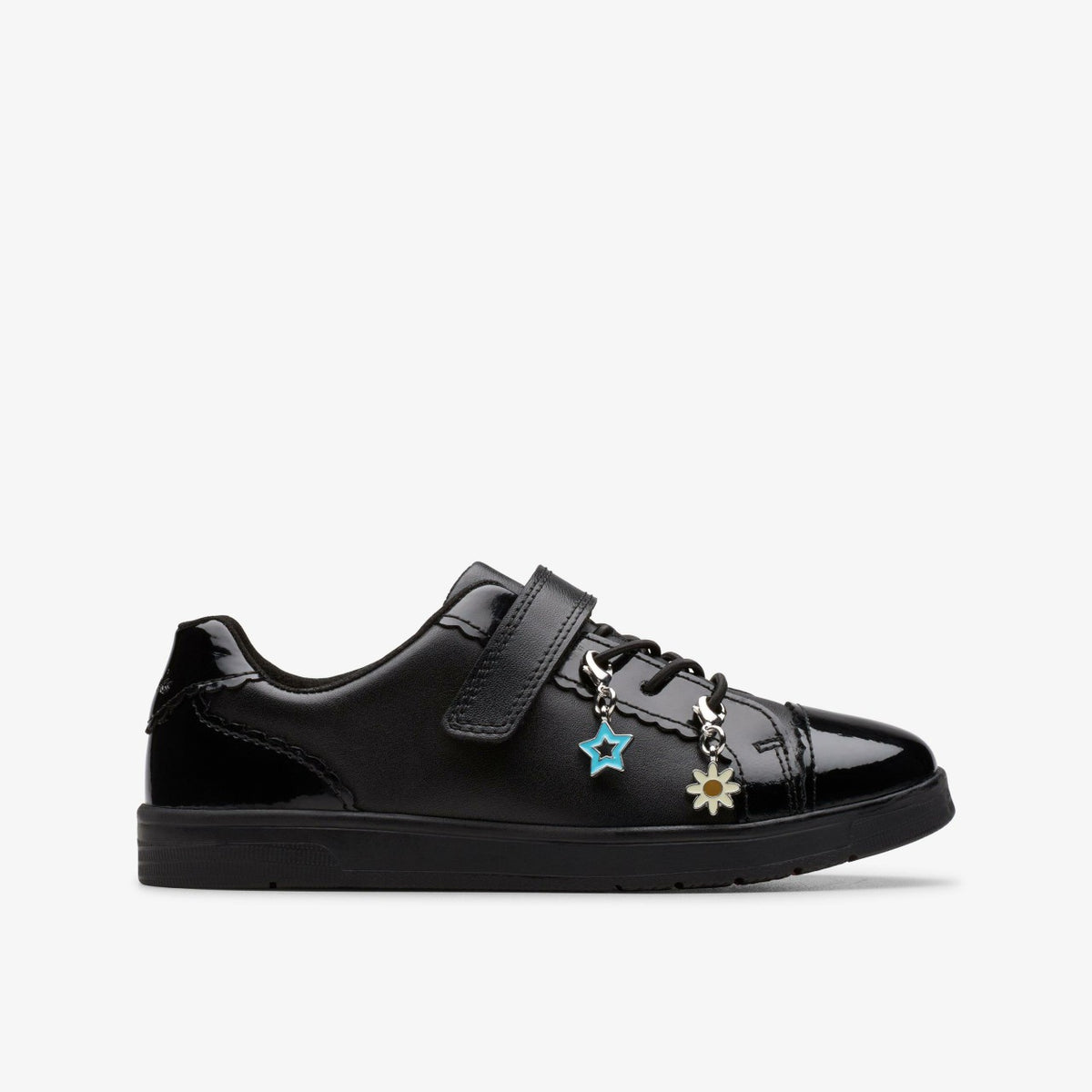 Disco Charm Kid Black Leather - Clarks Kids