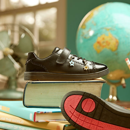 Disco Charm Kid Black Leather - Clarks Kids