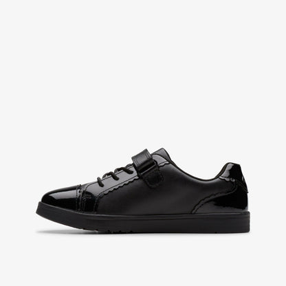 Disco Charm Kid Black Leather - Clarks Kids