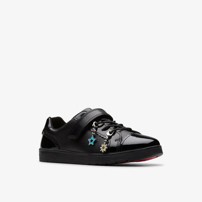 Disco Charm Kid Black Leather - Clarks Kids