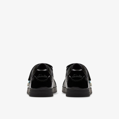 Disco Charm Kid Black Leather - Clarks Kids