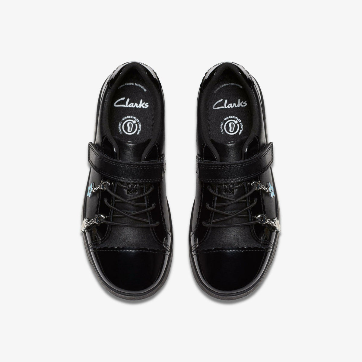 Disco Charm Kid Black Leather - Clarks Kids