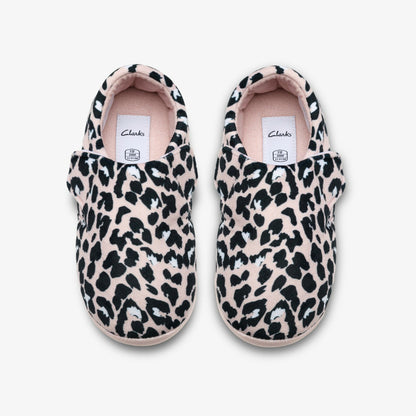 Fluffy Snug Kid Blush Pink Print - Clarks Kids