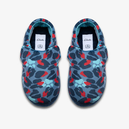 Fluffy Snug Kid Blue Camo Combination - Clarks Kids