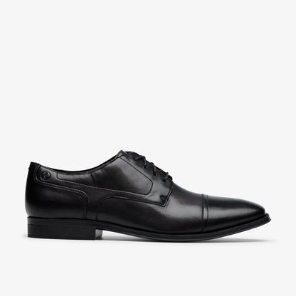 Paulton Cap Black Leather - Clarks Men
