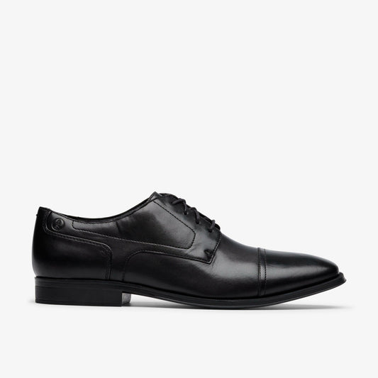 Paulton Cap Black Leather - Clarks Men