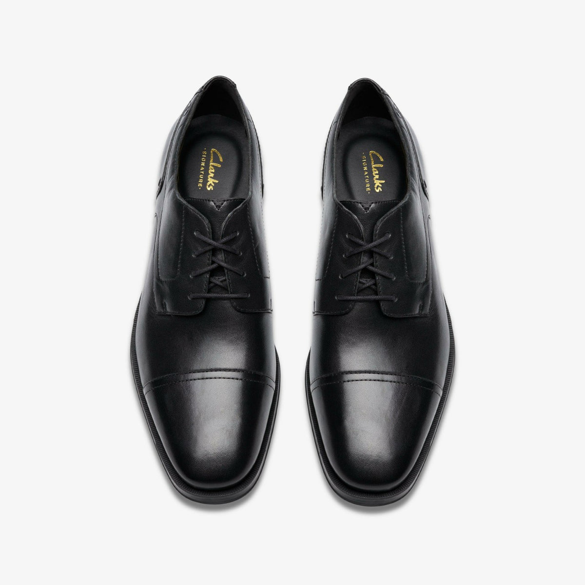 Paulton Cap Black Leather - Clarks Men