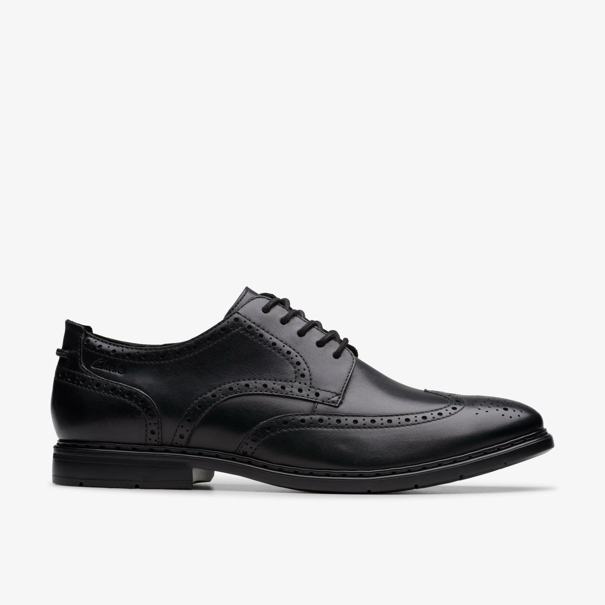 Banbury Tip Black Leather - Clarks Men