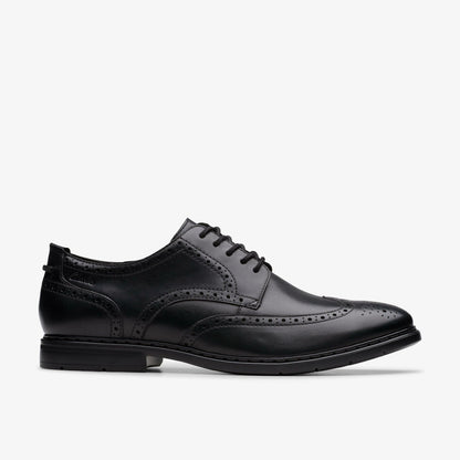Banbury Tip Black Leather - Clarks Men