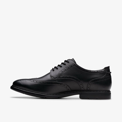 Banbury Tip Black Leather - Clarks Men