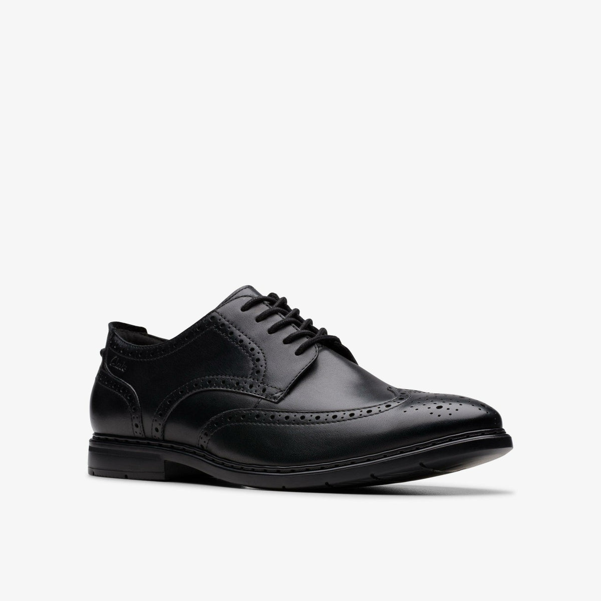 Banbury Tip Black Leather - Clarks Men