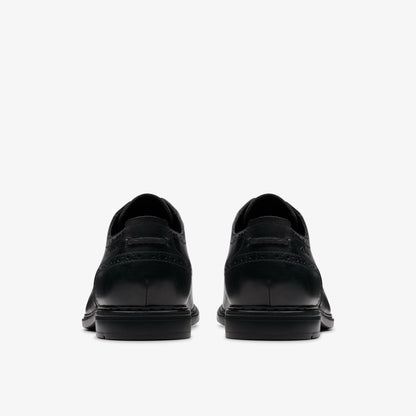 Banbury Tip Black Leather - Clarks Men