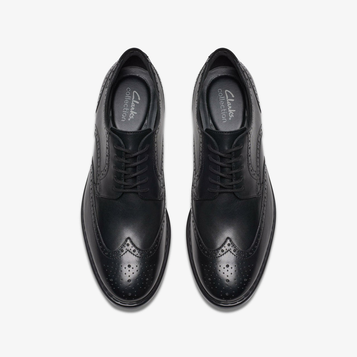 Banbury Tip Black Leather - Clarks Men