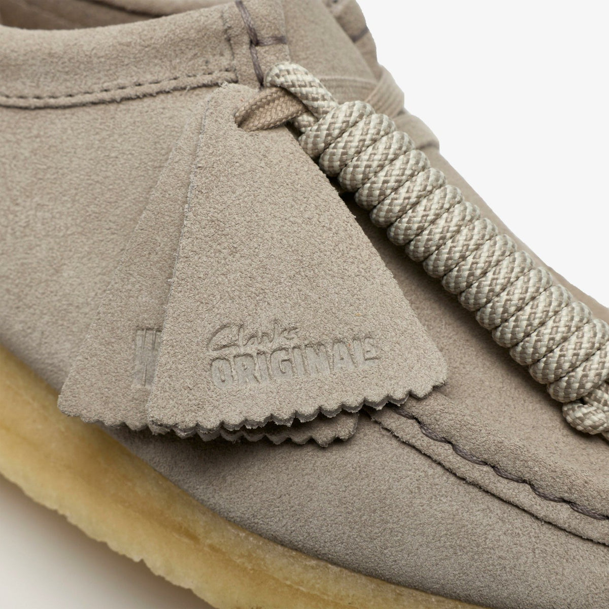Wallabee Pale Grey Suede - Clarks Women