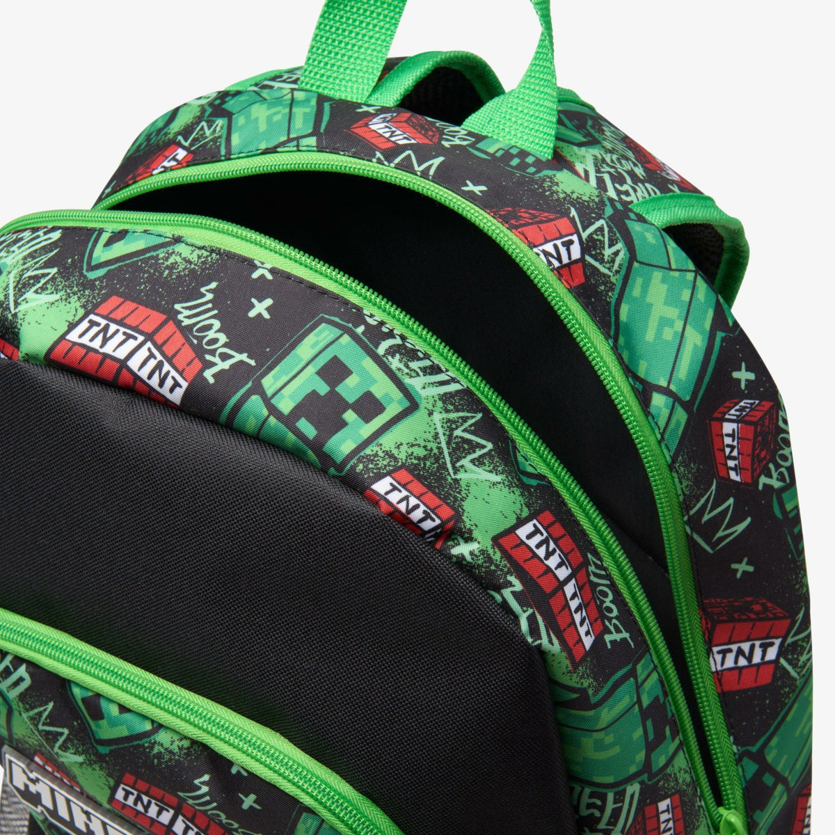 Minecraft Large Backpack Black/Green - Clarks Kids
