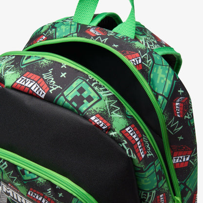 Minecraft Large Backpack Black/Green - Clarks Kids