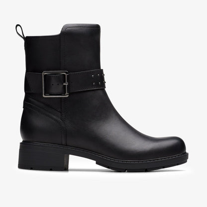 Hearth Buckle Black Leather - Clarks Women