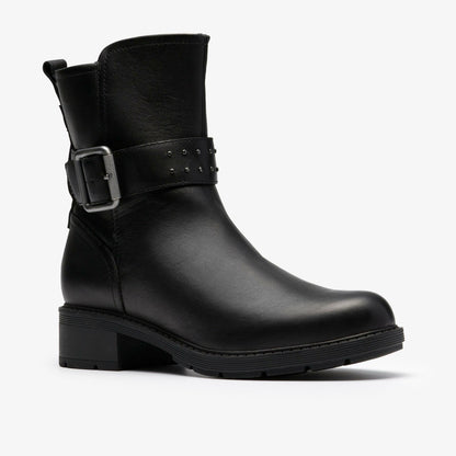 Hearth Buckle Black Leather - Clarks Women