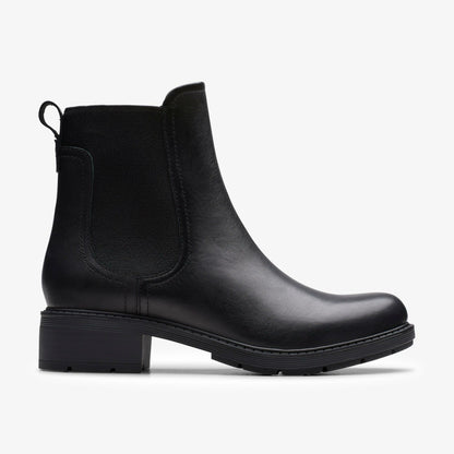 Hearth Top Black Leather - Clarks Women