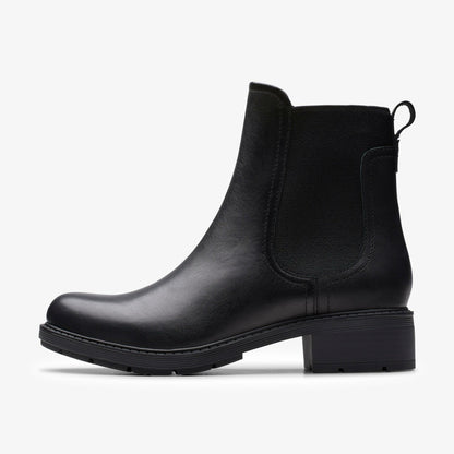 Hearth Top Black Leather - Clarks Women
