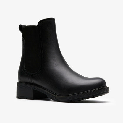 Hearth Top Black Leather - Clarks Women