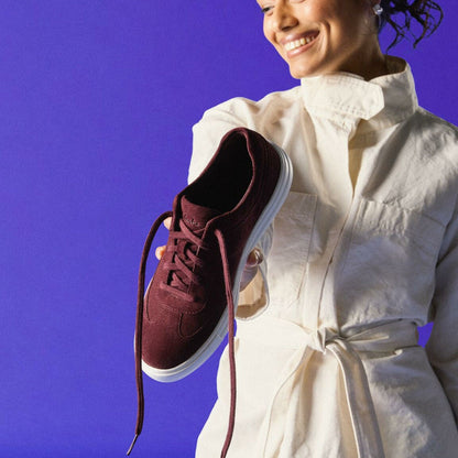 Makea Court Burgundy Suede - Clarks Women