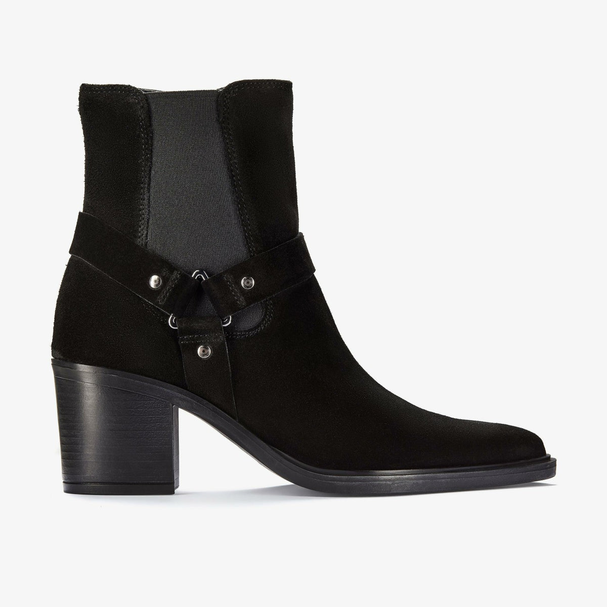 Jesse Buckle Black Suede - Clarks Women