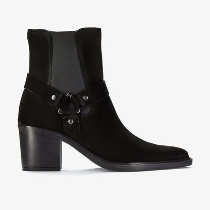 Jesse Buckle Black Suede - Clarks Women