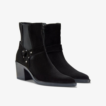 Jesse Buckle Black Suede - Clarks Women