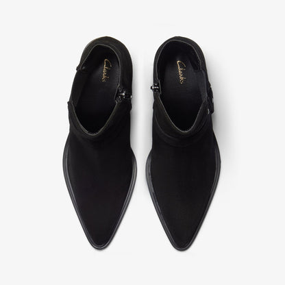 Jesse Buckle Black Suede - Clarks Women