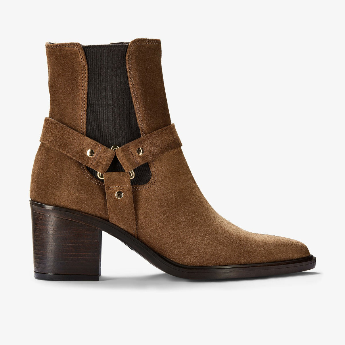 Jesse Buckle Dark Tan Suede - Clarks Women