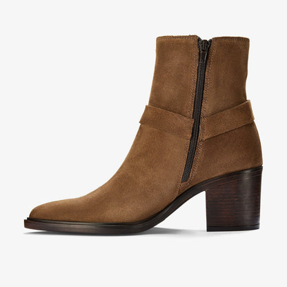 Jesse Buckle Dark Tan Suede - Clarks Women