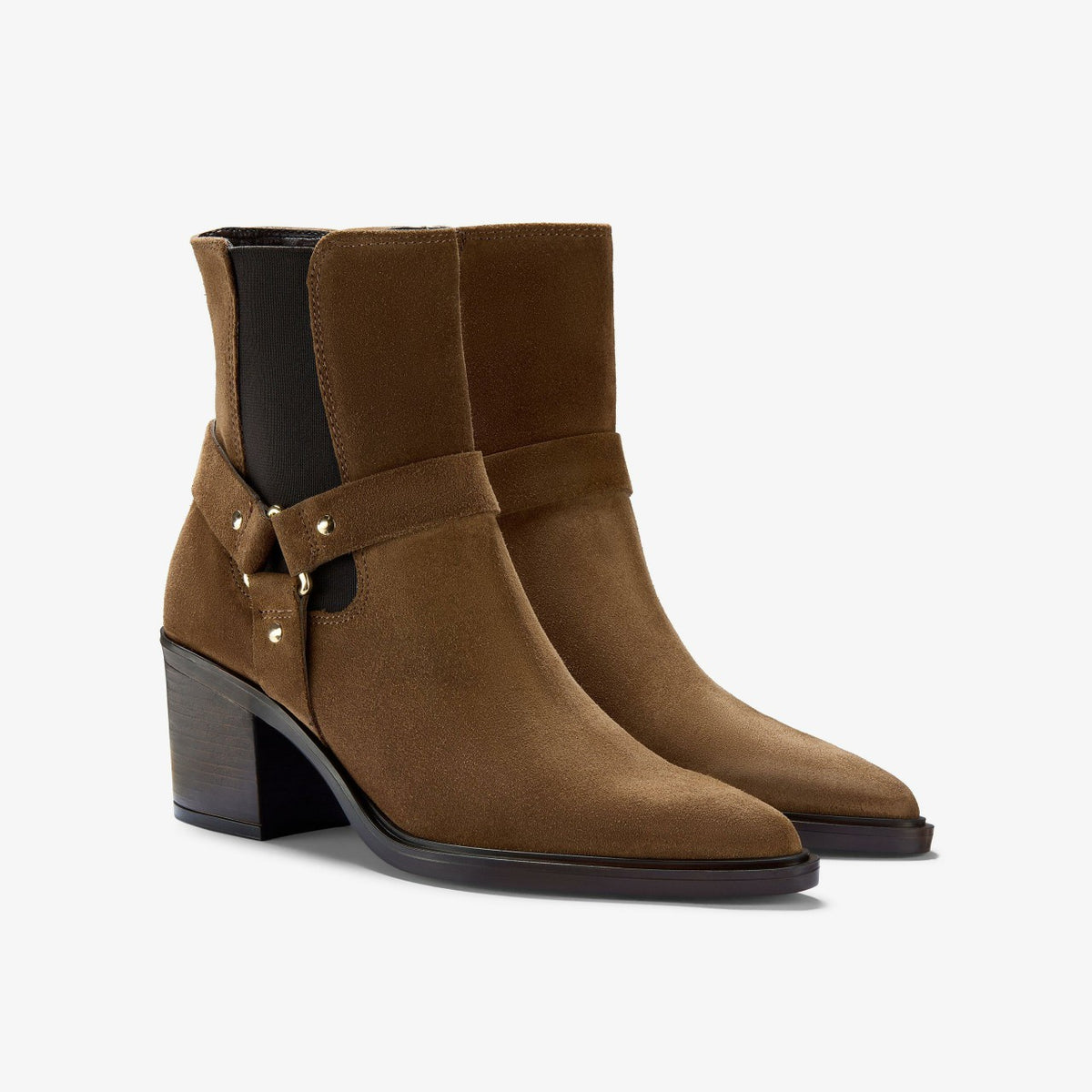 Jesse Buckle Dark Tan Suede - Clarks Women