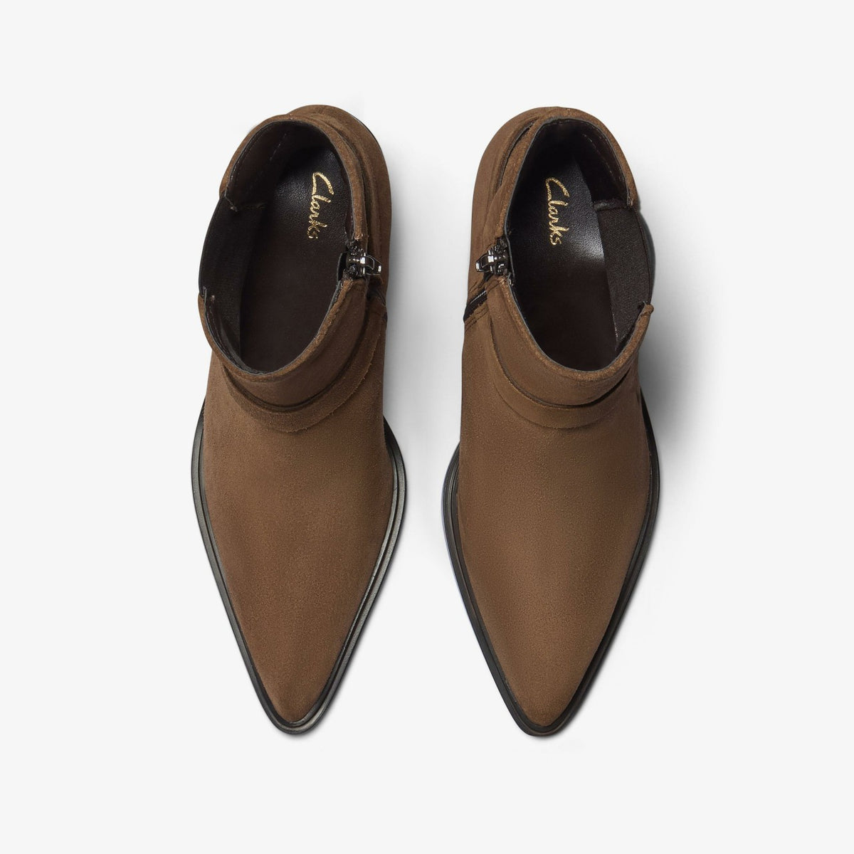 Jesse Buckle Dark Tan Suede - Clarks Women