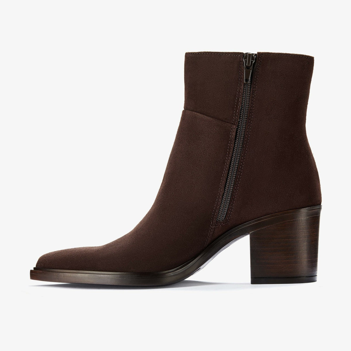 Jesse Zip Dark Brown Suede - Clarks Women