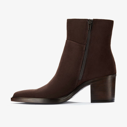 Jesse Zip Dark Brown Suede - Clarks Women