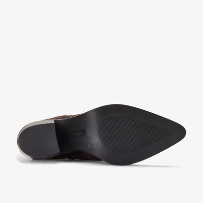 Jesse Zip Dark Brown Suede - Clarks Women