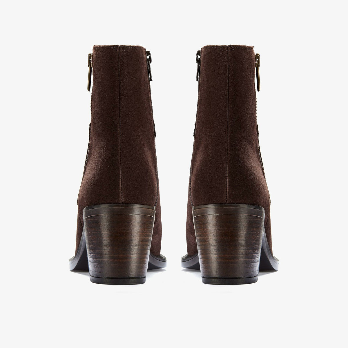 Jesse Zip Dark Brown Suede - Clarks Women