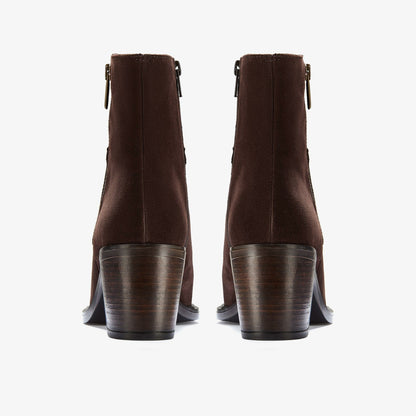 Jesse Zip Dark Brown Suede - Clarks Women