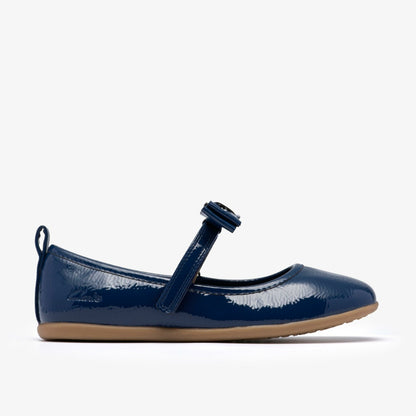 Charm Bow Kid Navy Patent - Clarks Kids