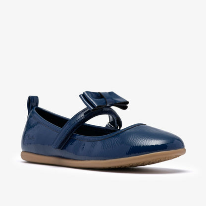 Charm Bow Kid Navy Patent - Clarks Kids