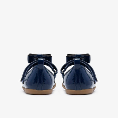 Charm Bow Kid Navy Patent - Clarks Kids