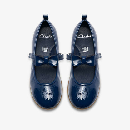 Charm Bow Kid Navy Patent - Clarks Kids